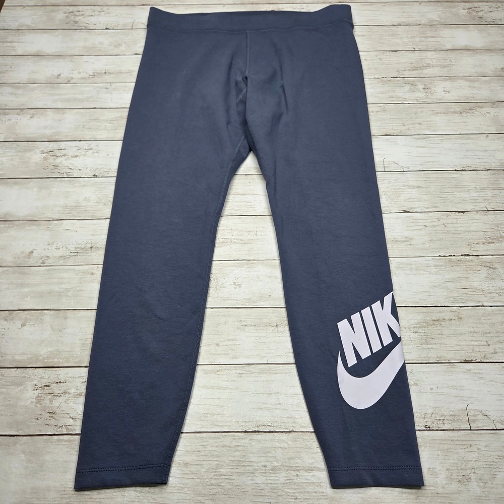 Nike Sportswear Essential Leggings DV7791-491 Women XXL Diffused Blue Logo